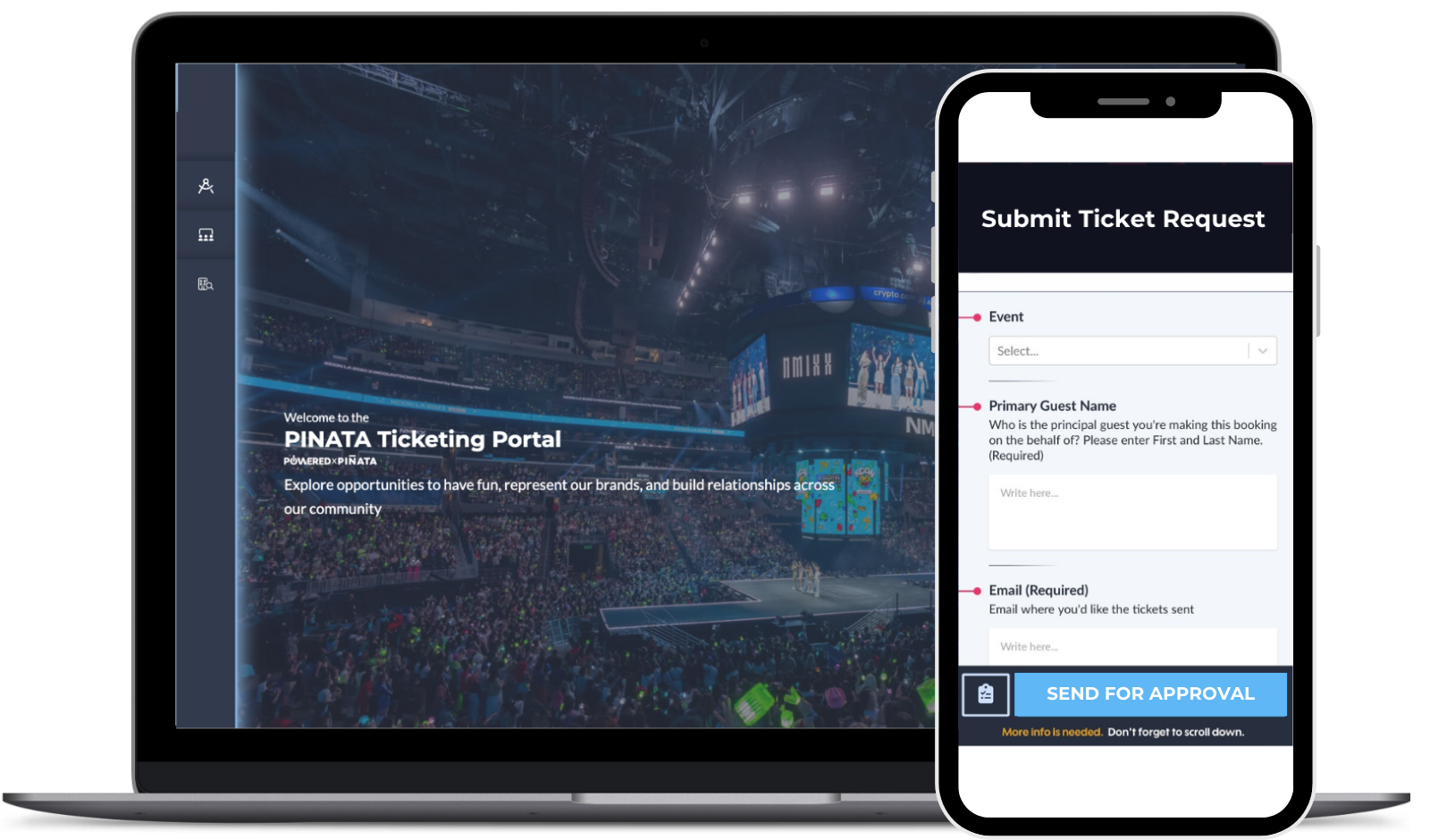 Hero ticketing portal - submit ticket request and portal homepage